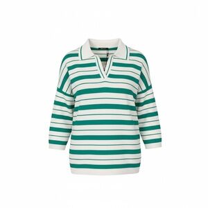 NWT Olsen Women's Cora Relaxed Polo Top Size Small Green 100% Cotton